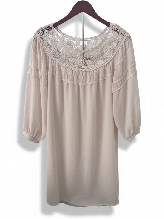 Forever 21 Dresses & Skirts - Forever 21 Contemporary Lace‑Yoke Blouse – Size S
